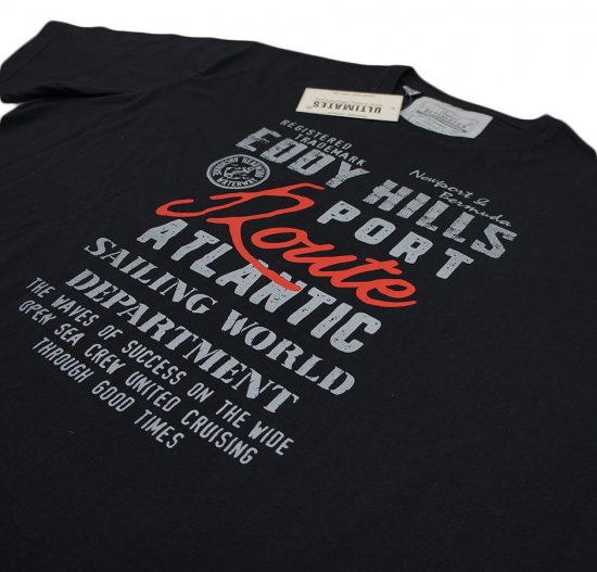 EDDY HILLS Atlantic T-shirt Black - T-shirts - T-shirts Homme Grande Taille
