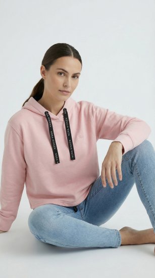 Nora Mikken KAMILLA Cropped Hoodie Peach Whip - VÊTEMENTS FEMME XS-XXL - 