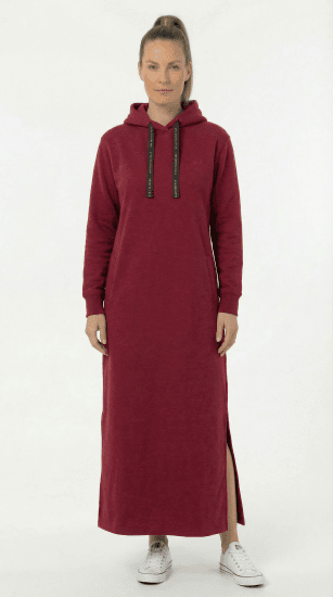 Nora Mikken MARTINA Maxi Hoodie Dress Burgundy - VÊTEMENTS FEMME XS-XXL - 