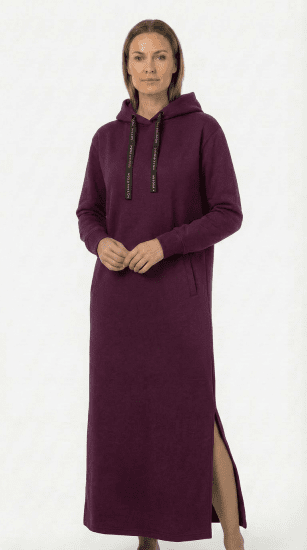 Nora Mikken MARTINA Maxi Hoodie Dress Mauve Wine - VÊTEMENTS FEMME XS-XXL - 