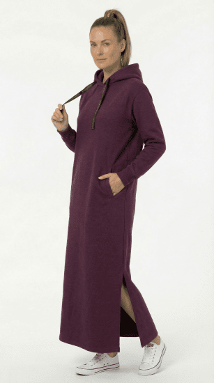 Nora Mikken MARTINA Maxi Hoodie Dress Mauve Wine - VÊTEMENTS FEMME XS-XXL - 