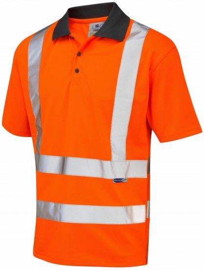 Leo Rockham Coolviz Polo Shirt Hi-Vis Orange - Vêtements de travail - Vêtements de travail grandes tailles