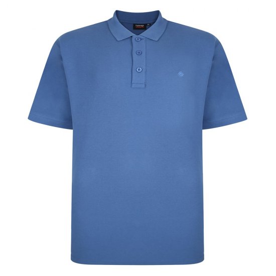 Espionage P074C Polo Manches Courtes Bleu Barbeau - Polos - Polos homme grande taille