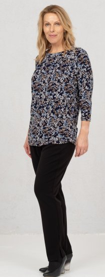 Scandinavian Caramel Tiny Flower Petals Blouse Light Blue - T-shirts imprimés pour femme - 