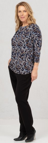 Scandinavian Caramel Tiny Flower Petals Blouse Light Blue - T-shirts imprimés pour femme - 