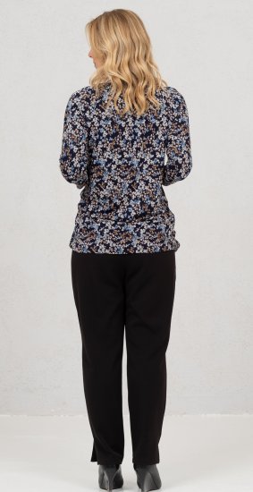 Scandinavian Caramel Tiny Flower Petals Blouse Light Blue - T-shirts imprimés pour femme - 