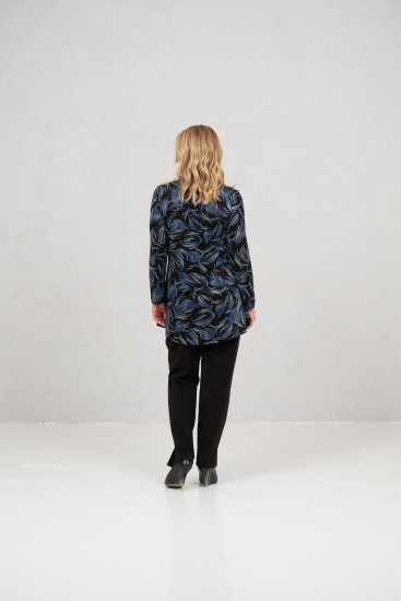 Scandinavian Caramel Swirls Tunic Blue - T-shirts imprimés pour femme - 