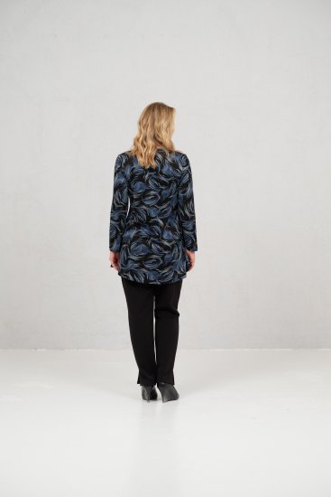 Scandinavian Caramel Swirls Tunic Blue - T-shirts imprimés pour femme - 