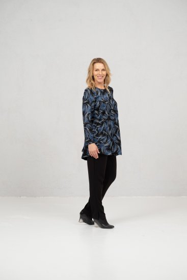 Scandinavian Caramel Swirls Tunic Blue - T-shirts imprimés pour femme - 