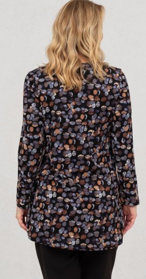 Scandinavian Caramel Flower Petals Tunic Copper and Blue - T-shirts imprimés pour femme - 