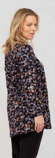 Scandinavian Caramel Flower Petals Tunic Copper and Blue - T-shirts imprimés pour femme - 