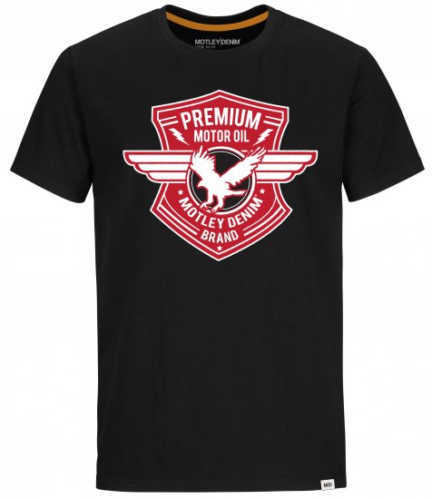 Motley Denim Preston T-shirt Red on Black - T-shirts - T-shirts Homme Grande Taille
