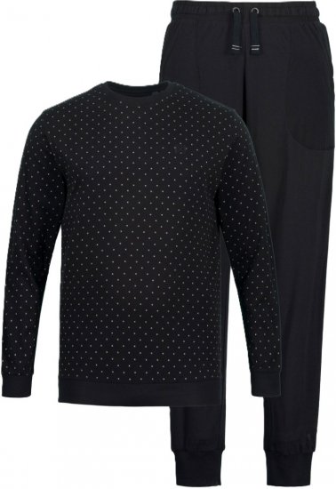 JP1880 Two-piece Pajama Belly Fit Long Sleeve Long Pants Black TALL - VÊTEMENTS HOMME MT-6XLT - Vêtements Tall Homme