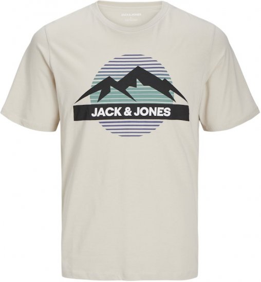 Jack & Jones PEAK T-Shirt Gray - T-shirts - T-shirts Homme Grande Taille