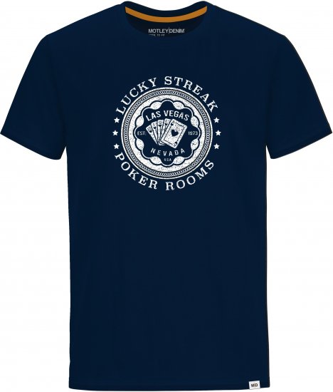 Motley Denim QUEENS T-shirt Navy - T-shirts - T-shirts Homme Grande Taille