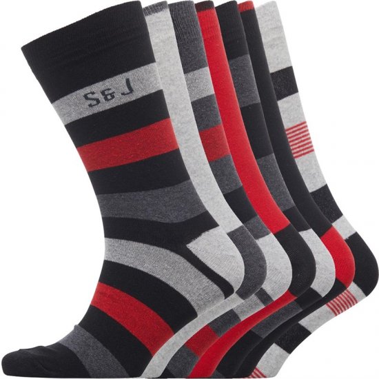 Smith & Jones Red line 7-pack Socks - Sous-vêtements & bain - Sous-vêtements Grande Taille