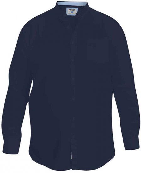 D555 Richard Long Sleeve Oxford Shirt Navy - Chemises - Chemises Grandes Tailles Hommes