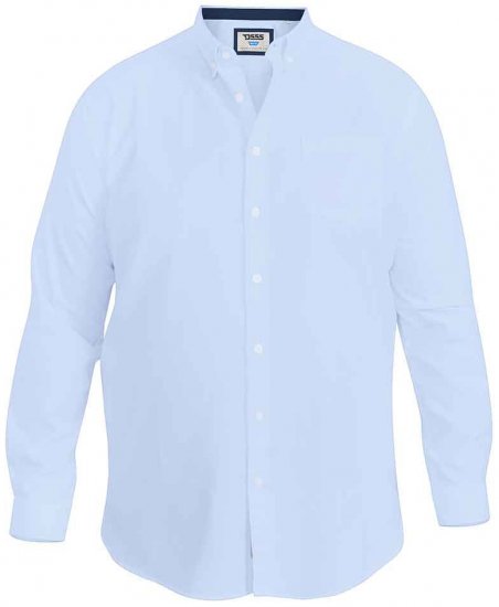 D555 Richard Long Sleeve Oxford Shirt Sky Blue - Chemises - Chemises Grandes Tailles Hommes