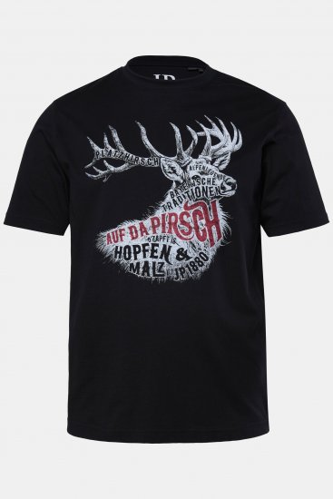 JP1880 T-Shirt Elk Print Black - T-shirts - T-shirts Homme Grande Taille