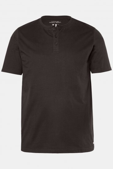 JP1880 Henley Basic T-Shirt with Buttons Brown - T-shirts - T-shirts Homme Grande Taille