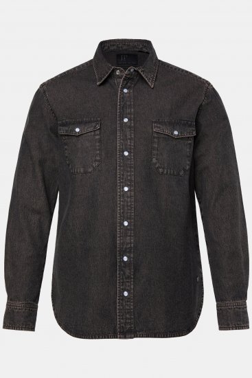 JP1880 Denim Shirt Flexnamic Dark Brown - Chemises - Chemises Grandes Tailles Hommes