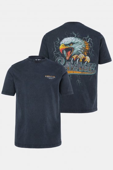 JP1880 T-Shirt Short Sleeve Back Print Vintage Black - T-shirts - T-shirts Homme Grande Taille