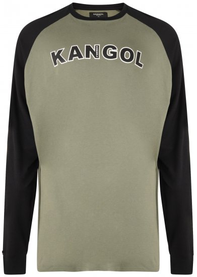 Kangol Rufio Long Sleeve T-shirt Khaki - T-shirts - T-shirts Homme Grande Taille