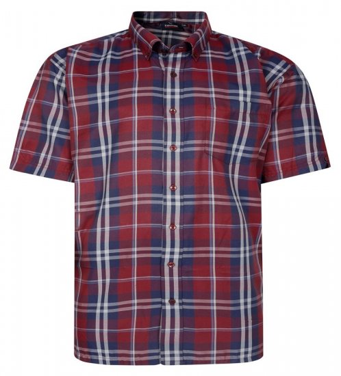 Espionage SH447 Chemise à carreaux burgundy - Chemises - Chemises Grandes Tailles Hommes