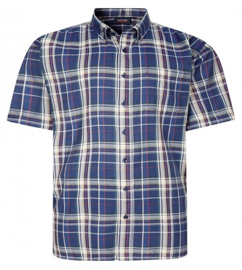 Espionage SH447 Chemise à carreaux bleu marine - Chemises - Chemises Grandes Tailles Hommes
