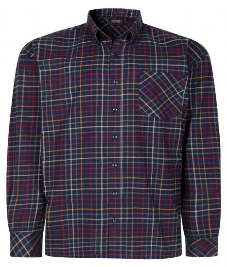 Espionage SH448 Chemise à carreaux brossée bleu marine/multi - Chemises - Chemises Grandes Tailles Hommes