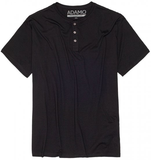 Adamo Silas Regular fit Serafino T-shirt Black - T-shirts - T-shirts Homme Grande Taille