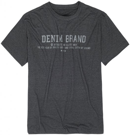 Adamo Simon Regular fit Printed T-shirt Charcoal - T-shirts - T-shirts Homme Grande Taille