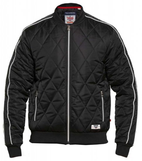 D555 Skipton Quilted Bomber Jacket Black - Vestes - Vestes homme grandes tailles