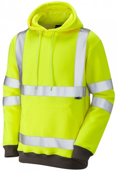 Leo Goodleigh Hooded Sweatshirt Hi-Vis Yellow - Vêtements de travail - Vêtements de travail grandes tailles
