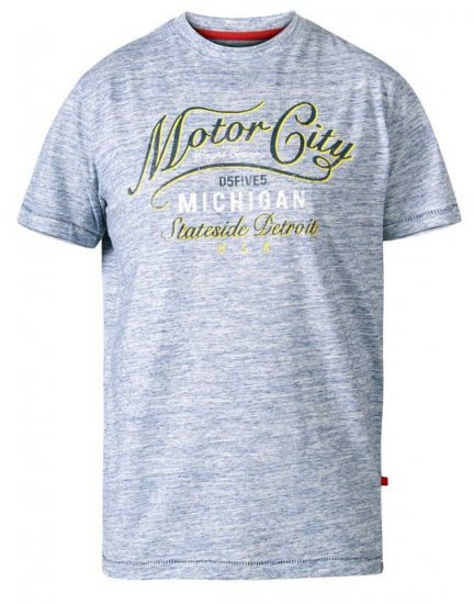 D555 Stirling Motor City Crew Neck T-Shirt Blue Reno - T-shirts - T-shirts Homme Grande Taille