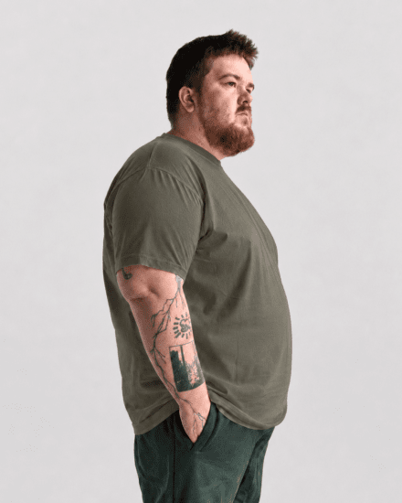 Motley Denim Stockholm T-shirt Dark Khaki - T-shirts - T-shirts Homme Grande Taille