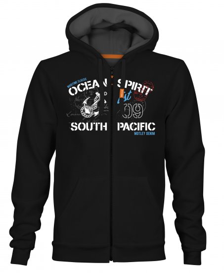 Motley Denim Strand Hoodie Black - Sweatshirts & hoodies - Sweatshirts/Hoodies grande taille homme