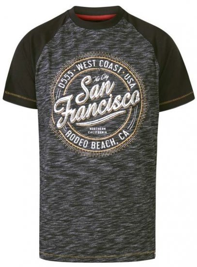 D555 Sunderland San Francisco T-Shirt Black Reno - T-shirts - T-shirts Homme Grande Taille