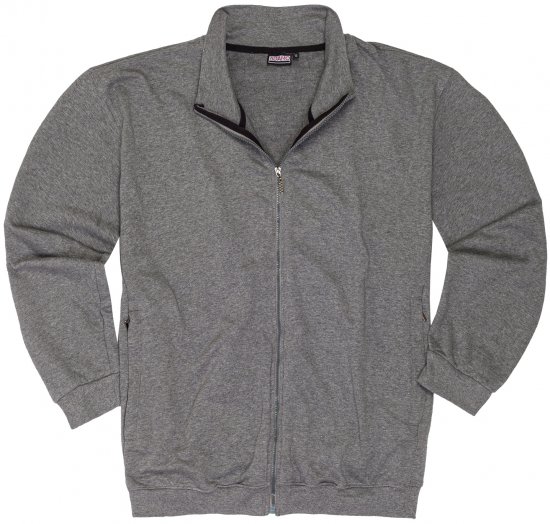 Adamo Athen Sweat Jacket with Full Zipper Grey - Sweatshirts & hoodies - Sweatshirts/Hoodies grande taille homme