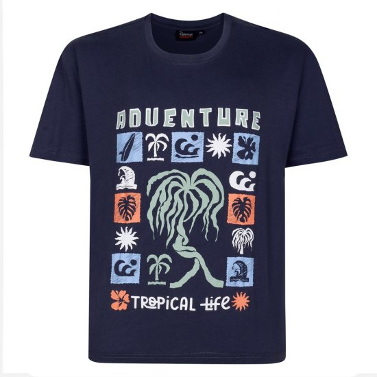 Espionage T448 adventure t-shirt imprimé gris ardoise - T-shirts - T-shirts Homme Grande Taille