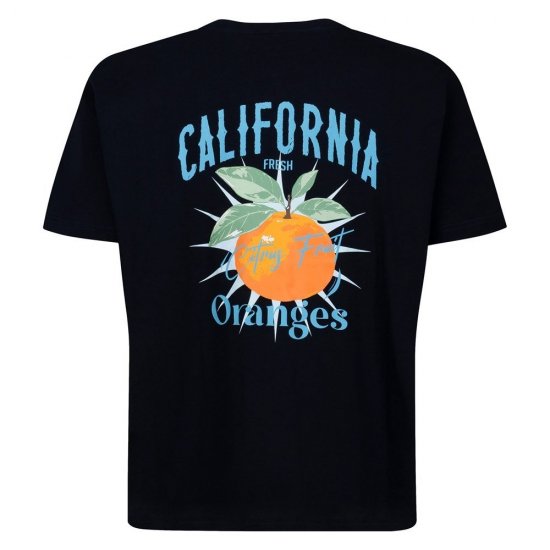 Espionage T449 California Oranges T-shirt imprimé bleu marine - T-shirts - T-shirts Homme Grande Taille