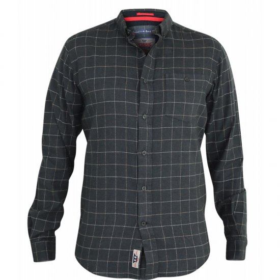 D555 Taylor Long Sleeve Shirt Charcoal - Chemises - Chemises Grandes Tailles Hommes