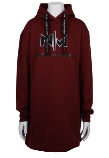 Nora Mikken KADRI WHITE Long Hoodie Burgundy - Sweatshirts & hoodies - 
