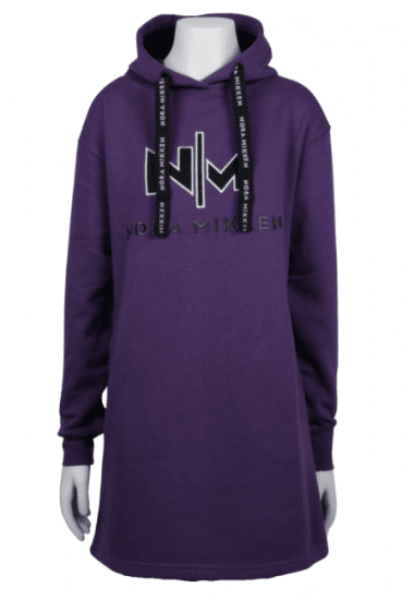 Nora Mikken KADRI WHITE Long Hoodie Purple - Sweatshirts & hoodies - 