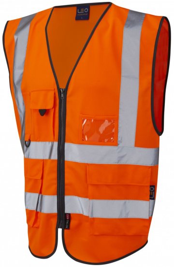 Leo Lynton Superior Waistcoat Hi-Vis Orange - Vêtements de travail - Vêtements de travail grandes tailles